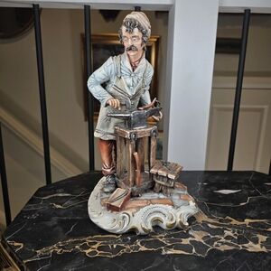 VTG Capodimonte Meneghetti Blacksmith Figurine with Anvil - Italy